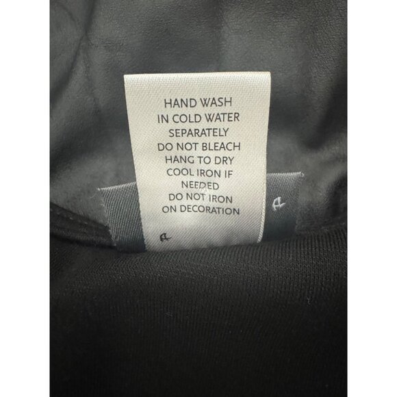 Black Ponte Knit Puff Sleeve Faux-Leather Peplum Dress Size 2X 18 20 Plus Sheath - Picture 6 of 8